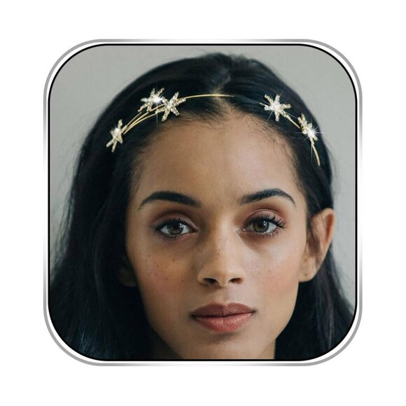 Crystal Headband Rhinestone Wedding Hair Accessories Gold Sparkly Adjustable main image 6
